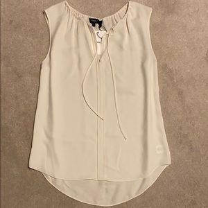 Theory ivory sleeveless blouse size M